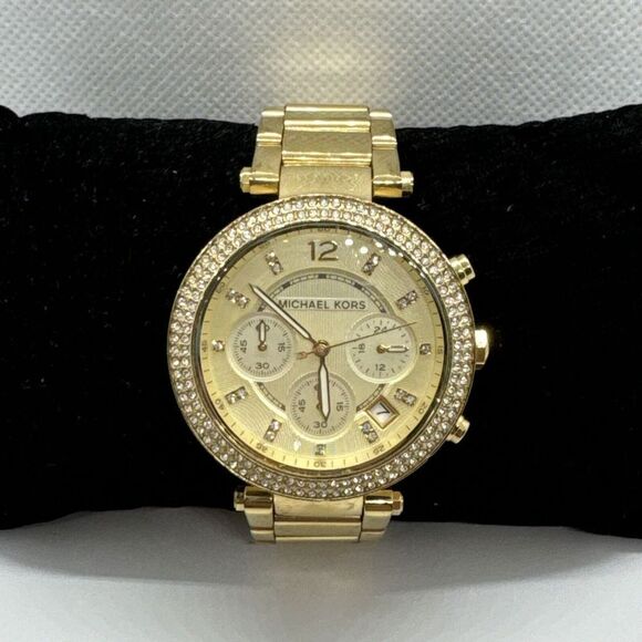 Michael Kors Parker MK5354 Women\'s Gold Stainless Steel Analog Dial Watch JNA393 main image 8